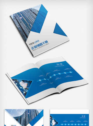 加盟手册素材蓝色大气企业加盟手册招商画册ai模板