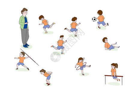 足球体育课开学季小学体育课插画