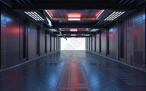 金属隧道霓虹科技空间设计图片