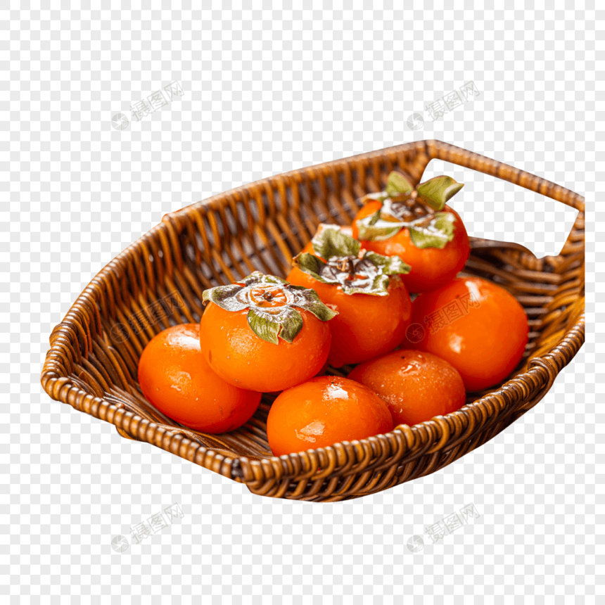水果篮里的柿子图片