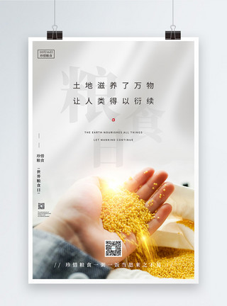小米绿豆写实风世界粮食日海报模板