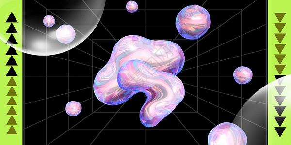 气泡边框酸性风背景设计图片