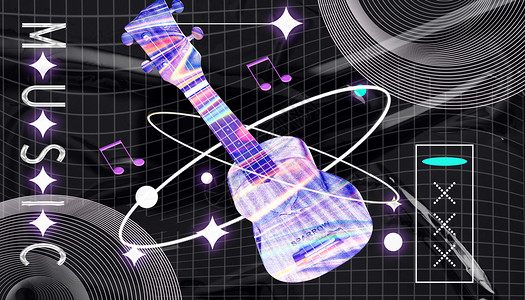 吉他弦酸性风背景设计图片