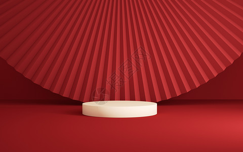 中式伞中式展台设计图片