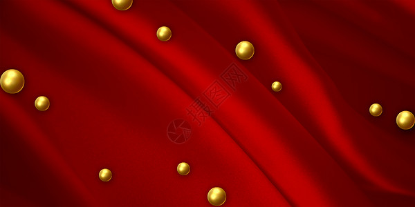 大气红金丝绸背景图片