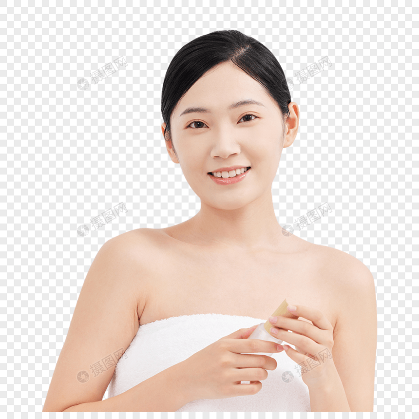 年轻女性泡澡护肤形象图片