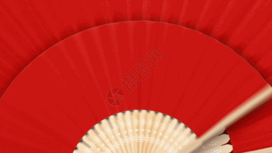 白色波点扇子金色2022新年拜年祝福春节晚会GIF高清图片