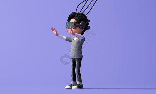 套头式耳机3D卡通虚拟体验设计图片