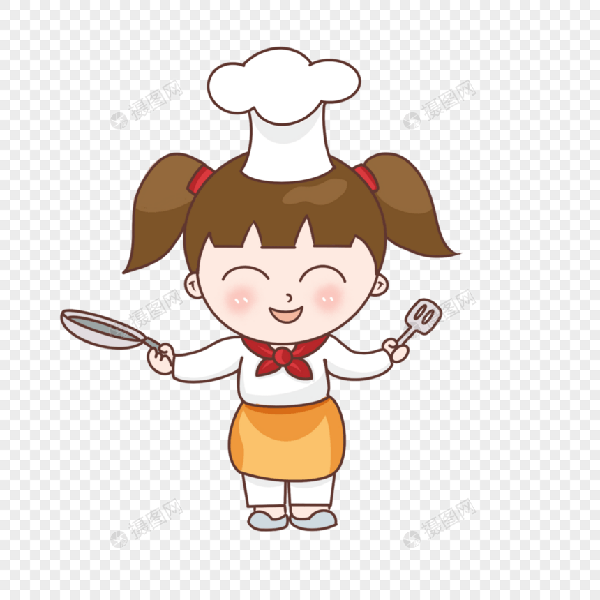 可爱做饭厨师女孩图片