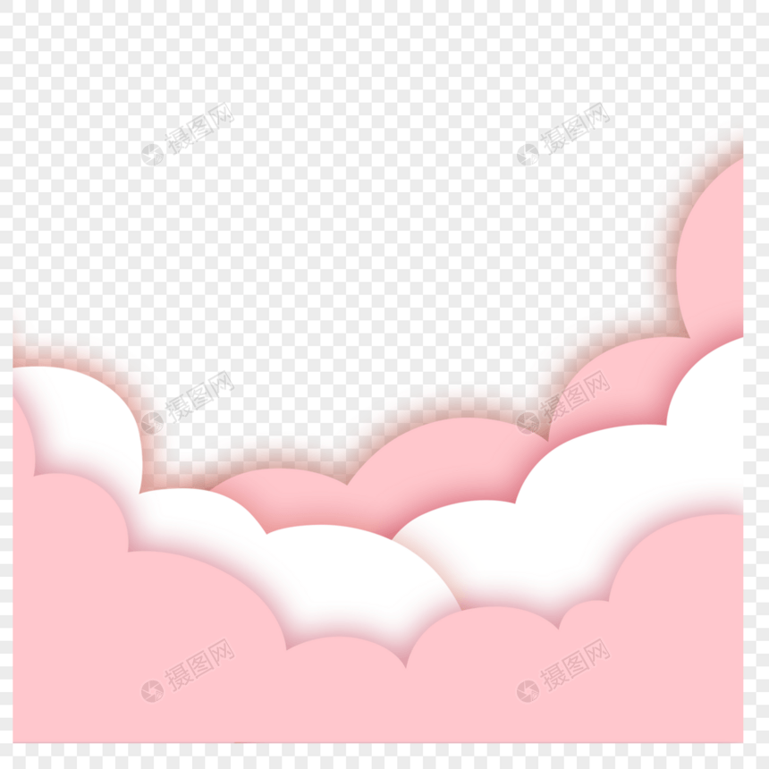 情人节云朵边框图片