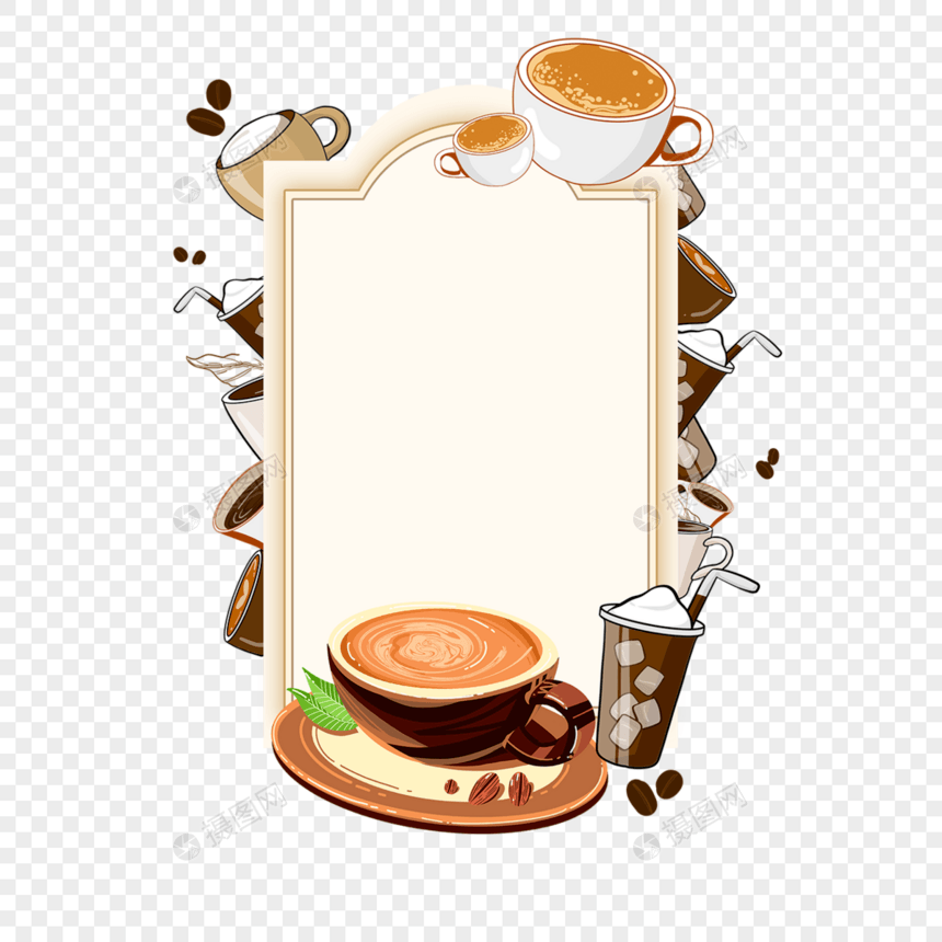 精致咖啡菜单边框图片