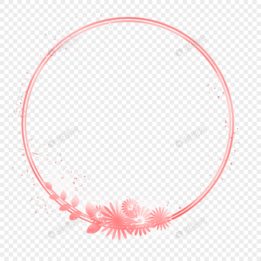 圆形玫瑰金质感边框图片