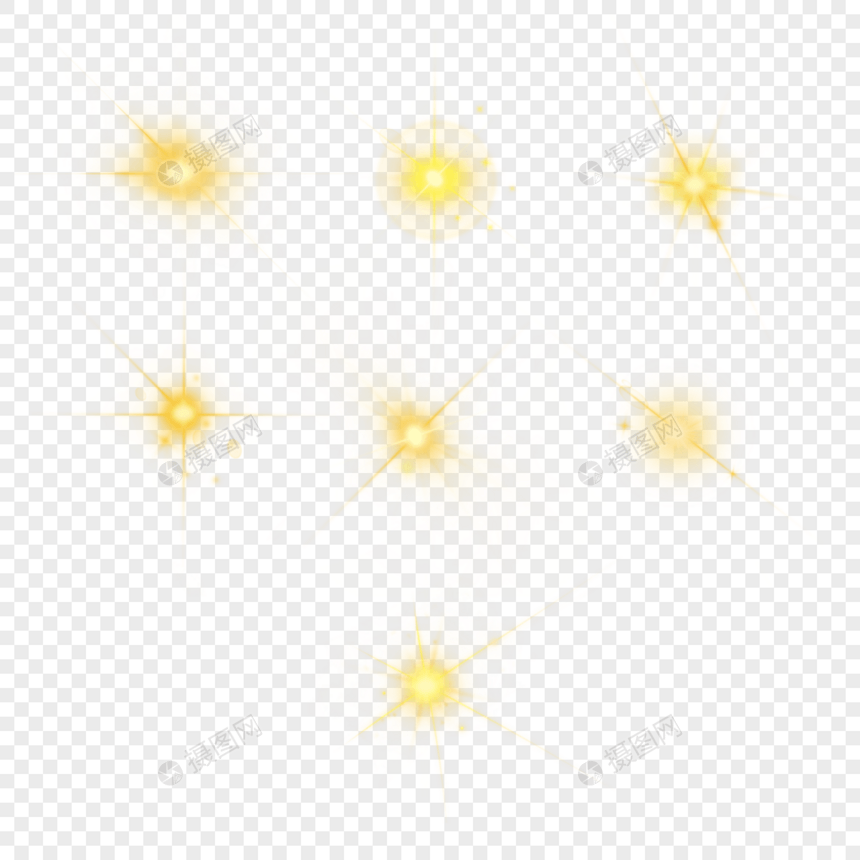 黄色闪闪的星星光效图片