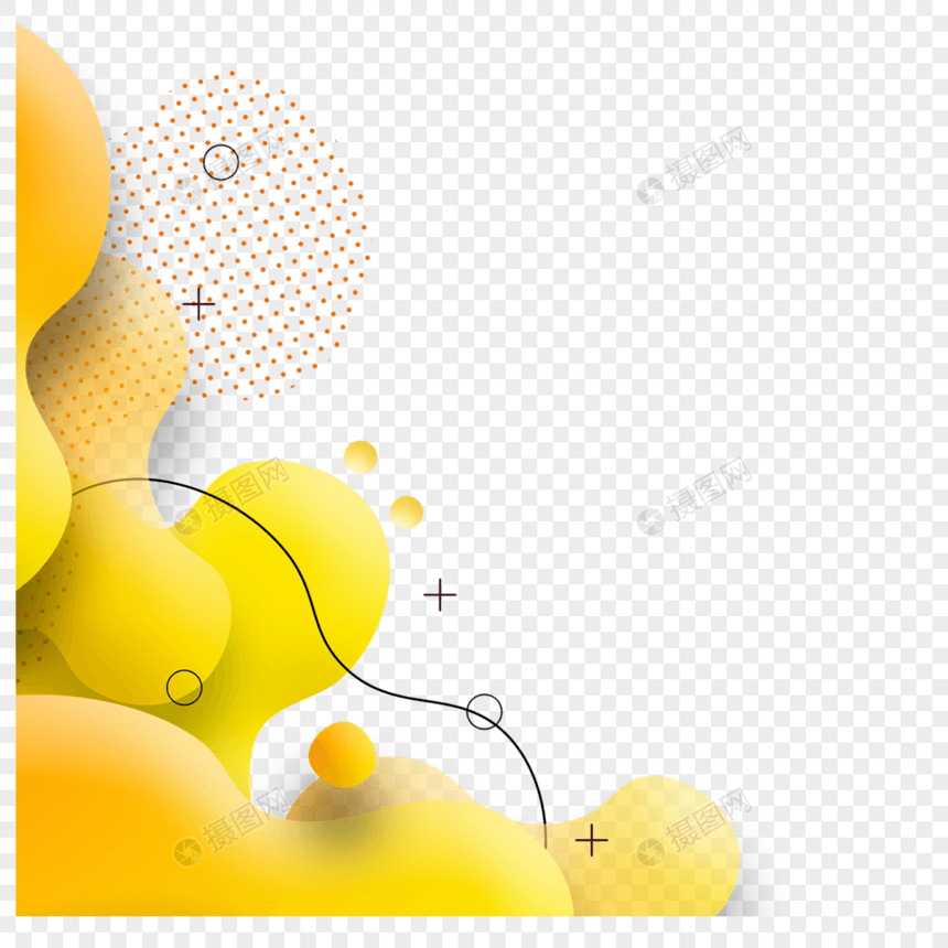 抽象流体sns黄色边框图片
