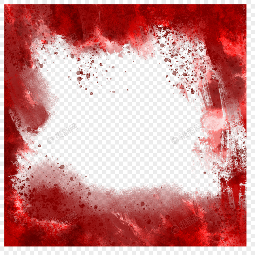 红色血雾血液几何边框图片