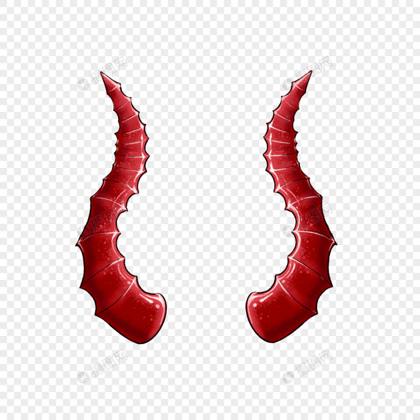 邪恶的螺旋红色恶魔魔鬼角图片
