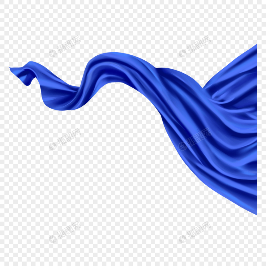 布料丝绸缎面抽象风格飞舞的深蓝绸缎图片