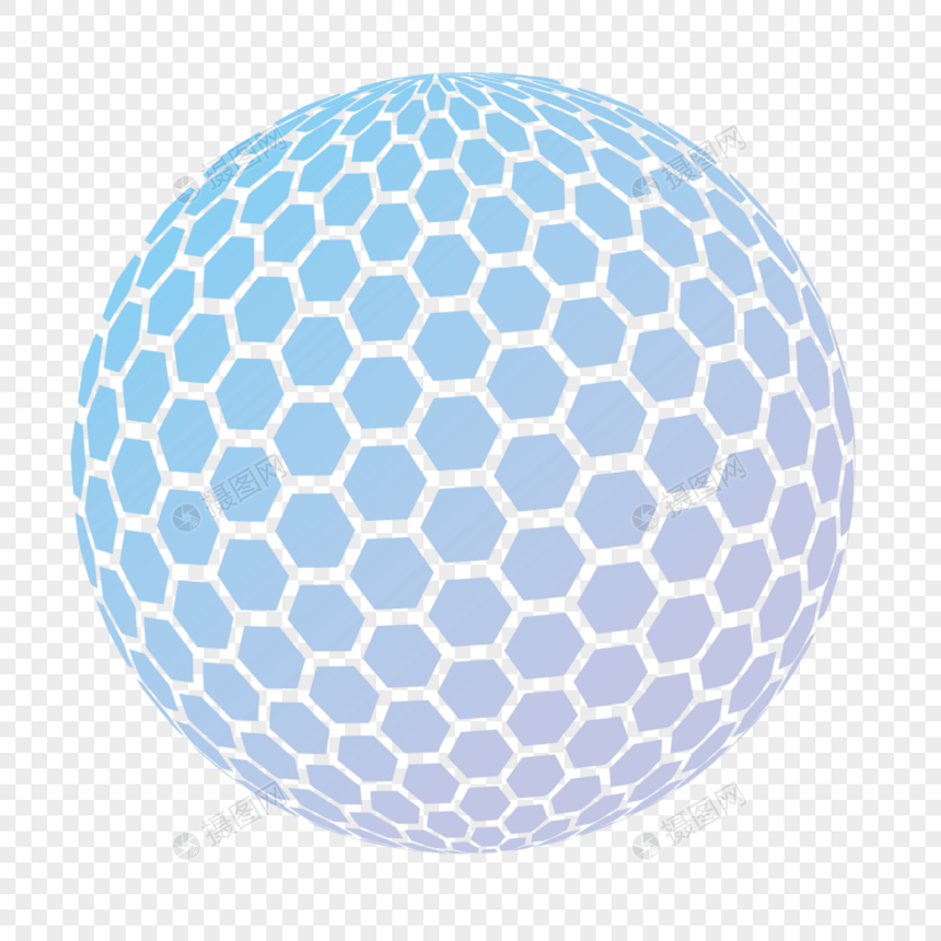 六边形半调色球体图片