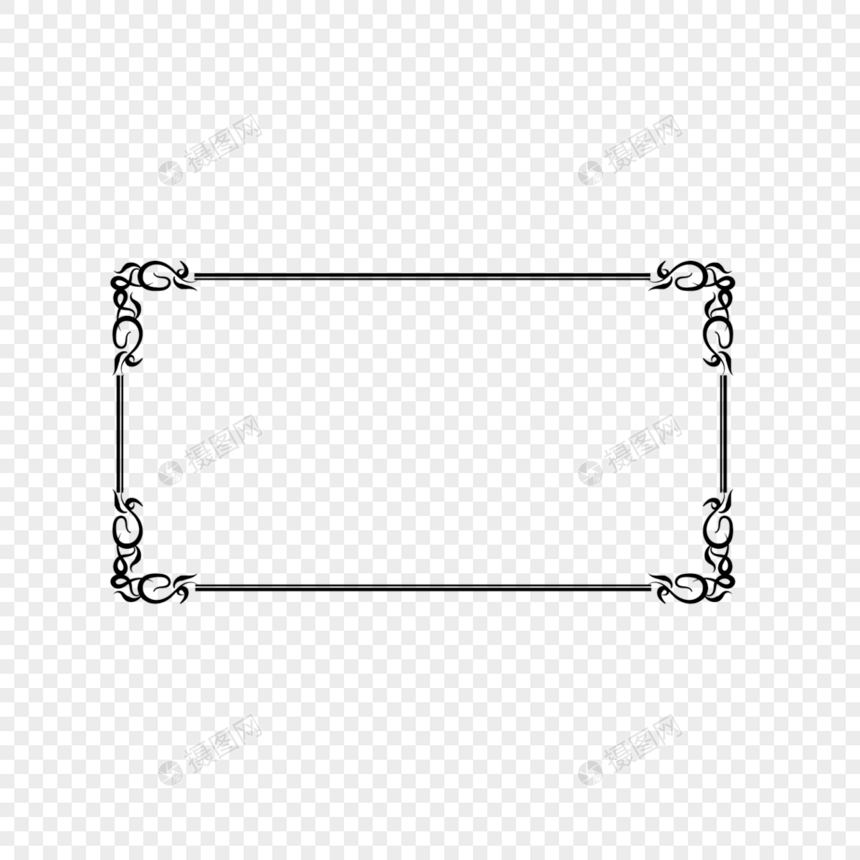 复古黑白矩形框架二图片