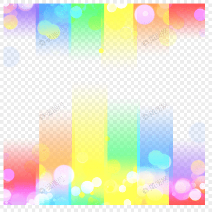 圆形光效抽象彩虹边框图片