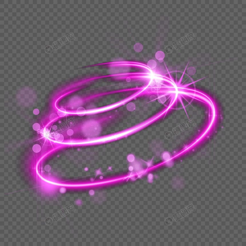 粉色质感螺旋魔法棒光圈灯光效果图片