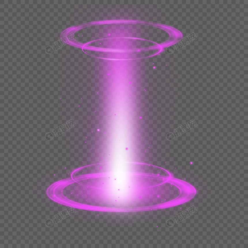 粉色透明底部和顶部科幻魔法光效图片