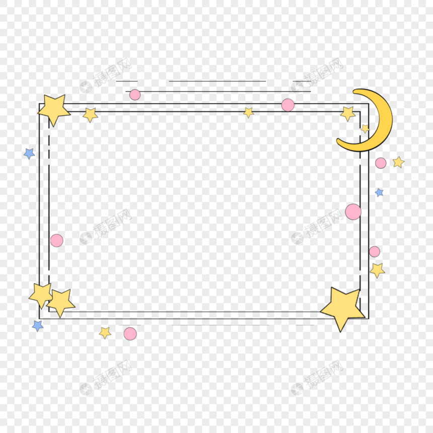 卡通星星线条边框图片