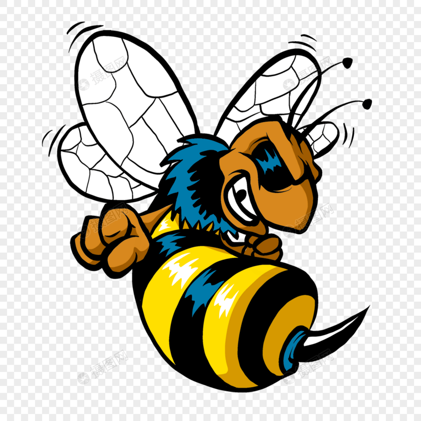 蜜蜂波普嘻风格蓝色昆虫图片