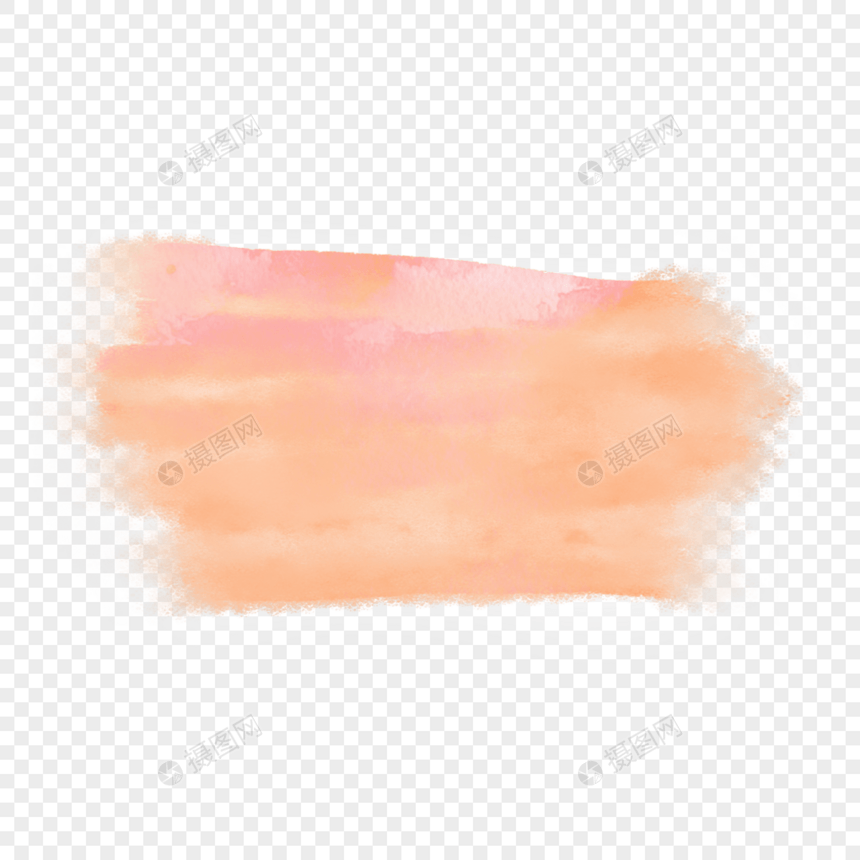 橙色晕染涂鸦水彩笔刷图片
