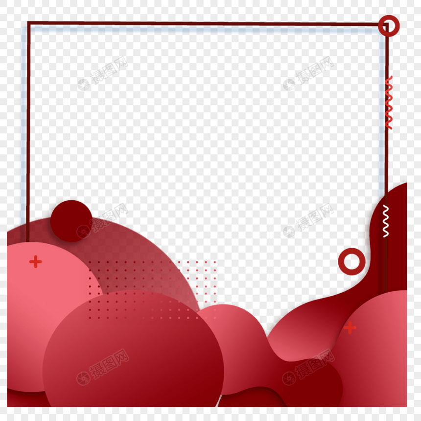 红色抽象流体边框图片