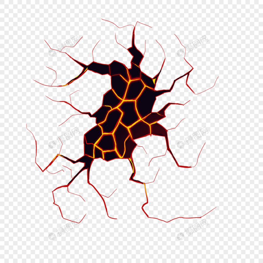 高温焚烧的火山地面裂缝图片