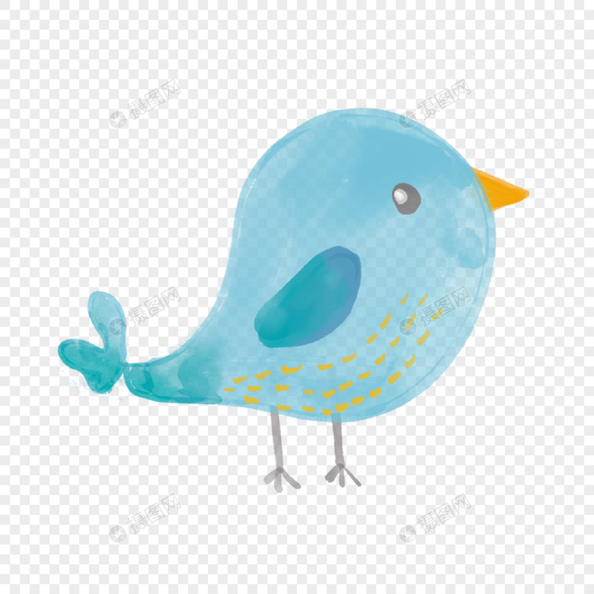 蓝色鸟绘图图片