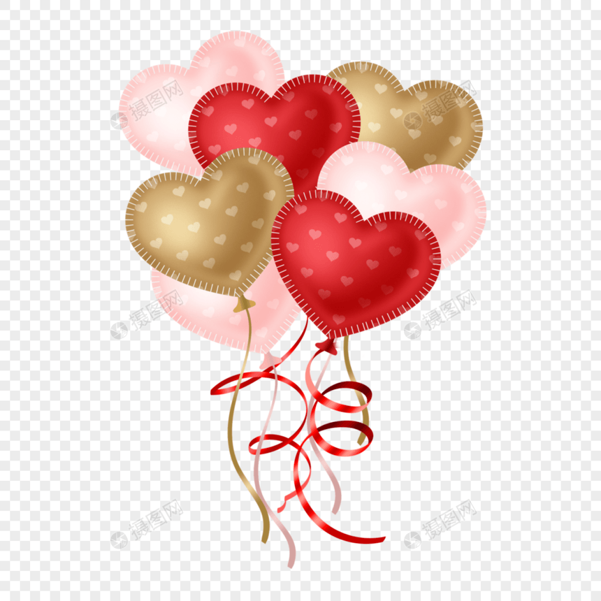爱心气球可爱花纹图片
