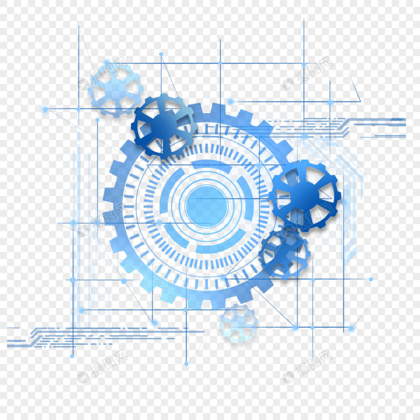 科技感抽象齿轮图片