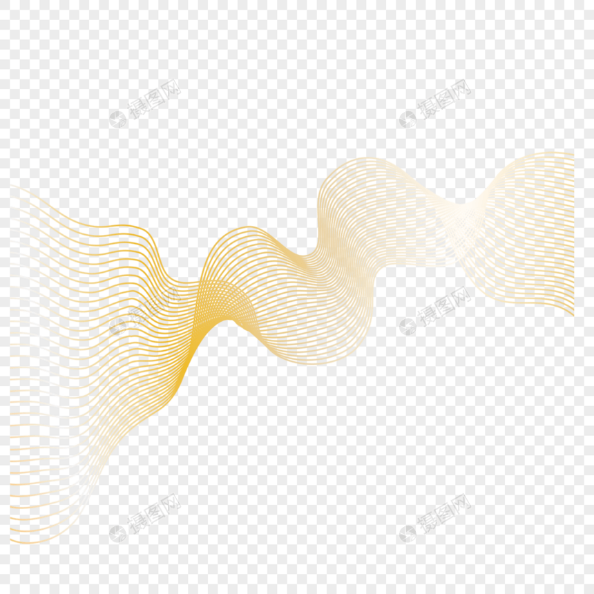 金色曲线声波渐变抽象边框图片