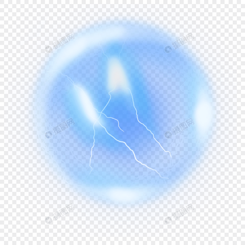 蓝色闪电光球光效图片