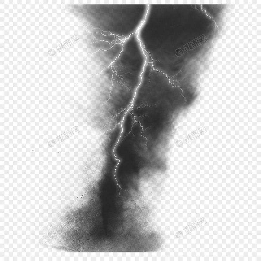 自然灾害闪电黑色龙卷风图片