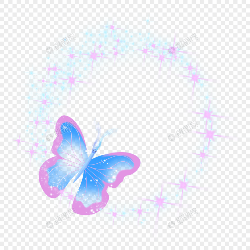 金粉光效抽象美丽蝴蝶创意图片