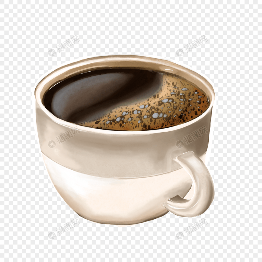 水彩黑色咖啡图片