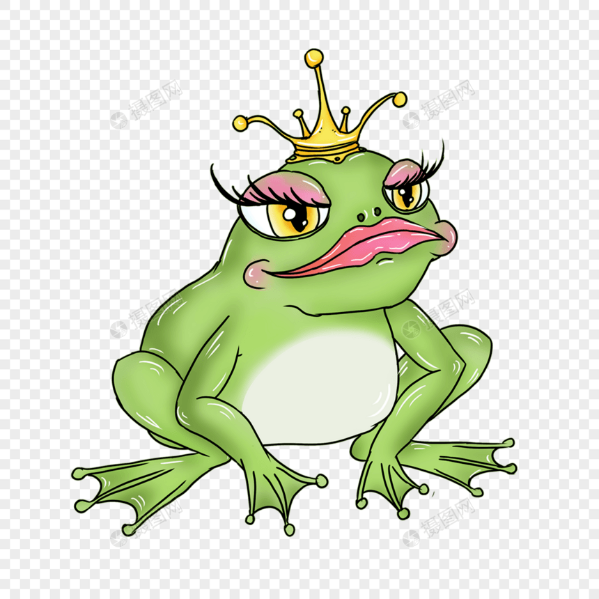 他戴着皇冠青蛙公主图片