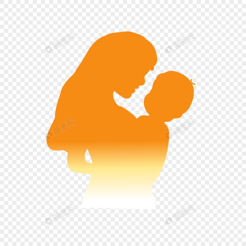 母亲和儿童的身影人物图片