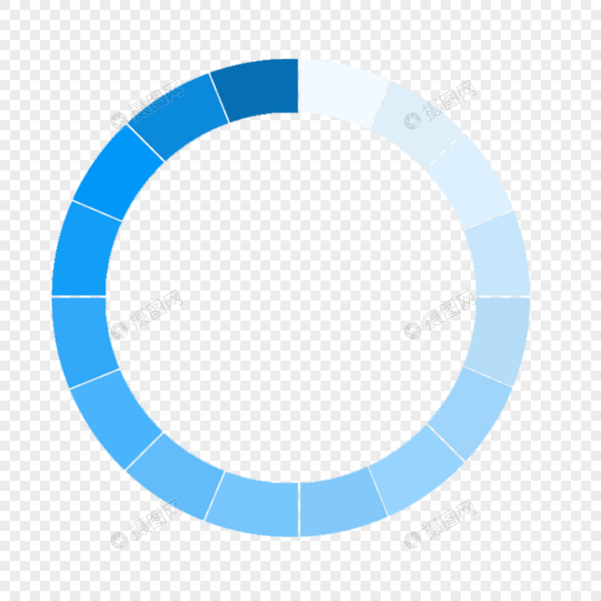 蓝色渐变圆形进度条页面等待图标标签图片