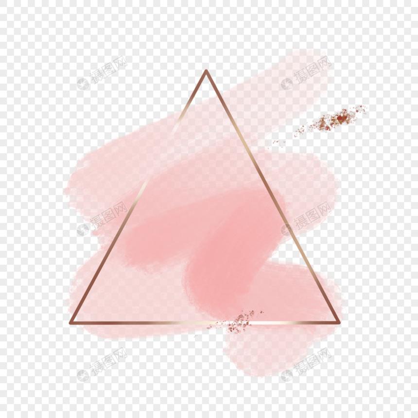 三角形玫瑰金珊瑚红金粉边框图片
