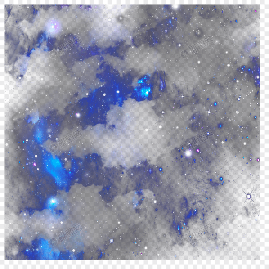 蓝色梦幻星星银河星空图片