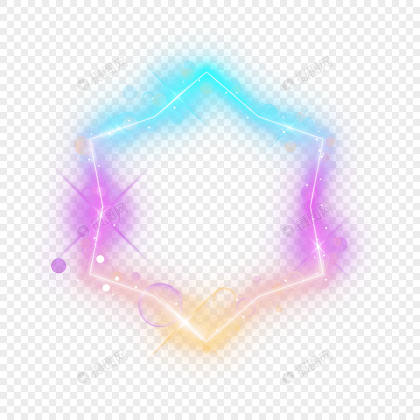 彩虹圈星形边框漩涡图片