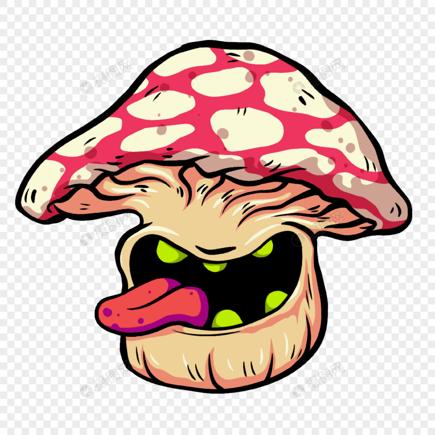 美漫风格蘑菇大舌头怪物图片