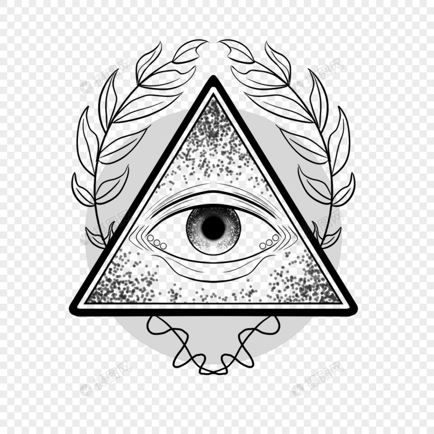 三角形神秘眼睛纹身图片