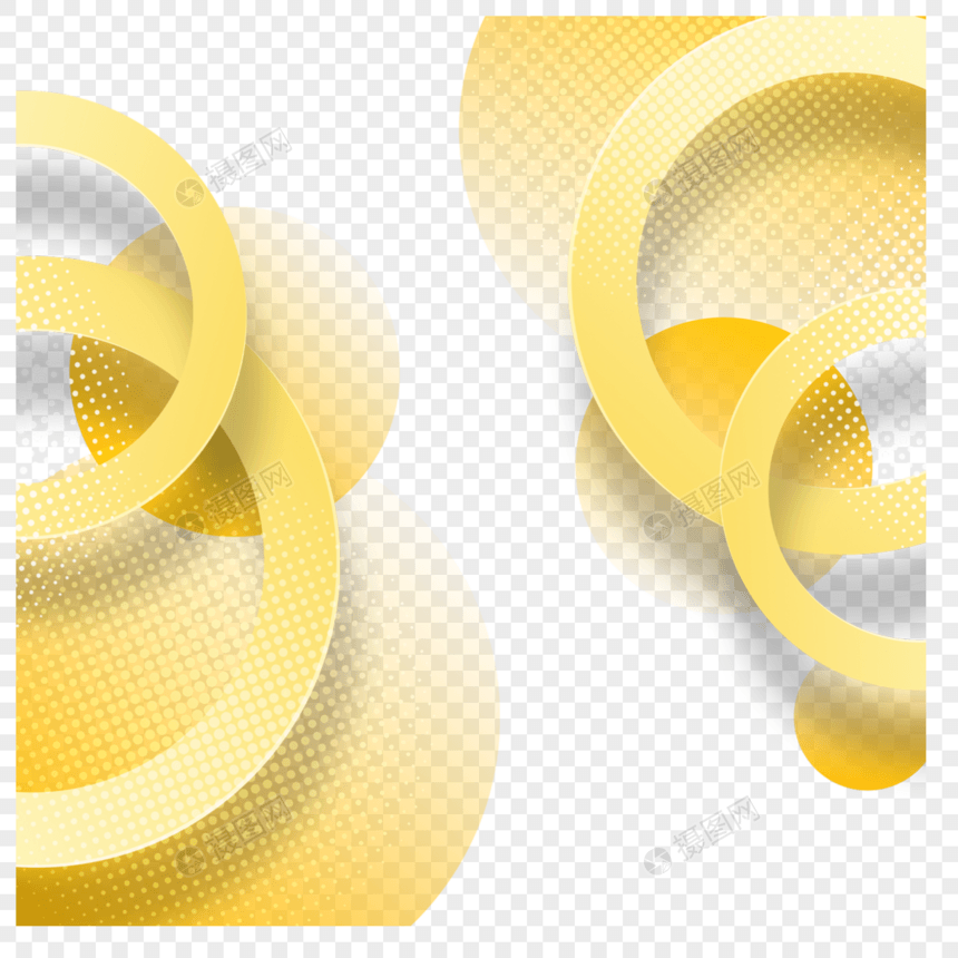 黄色圆形抽象商务边框图片