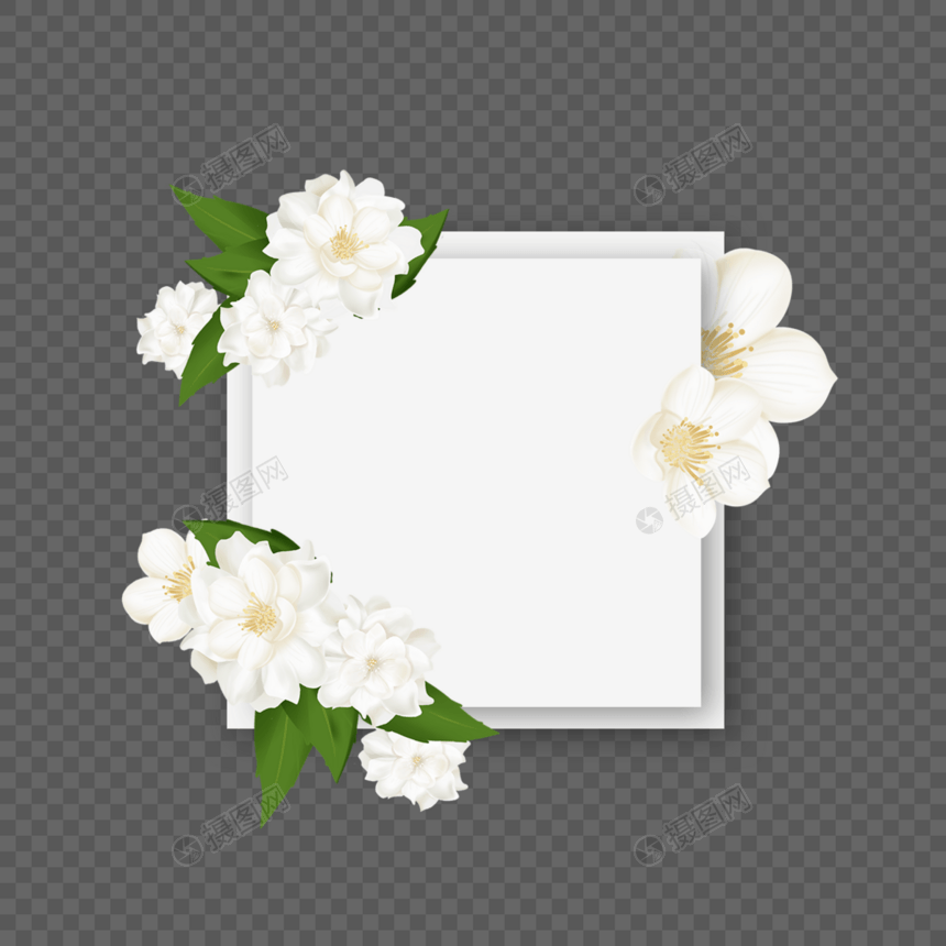 温馨茉莉花卉边框图片