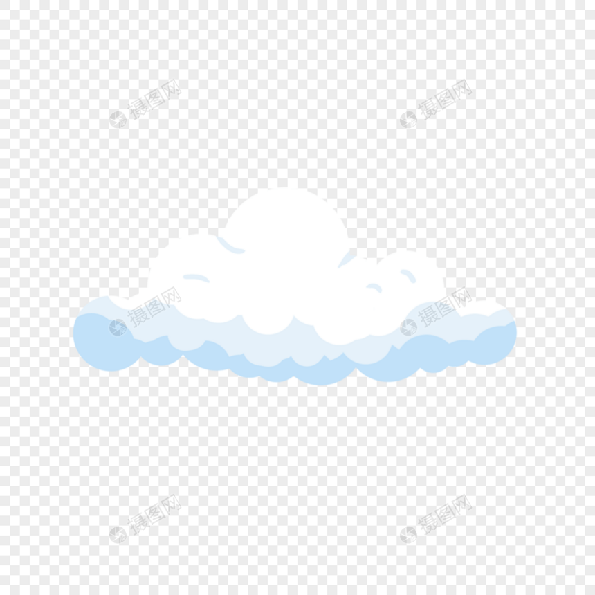 白色可爱卡通云装饰背景图片